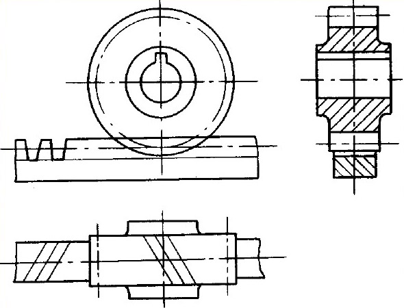 齒輪和齒條嚙合的畫(huà)法 齒輪和齒條嚙合的畫(huà)法
